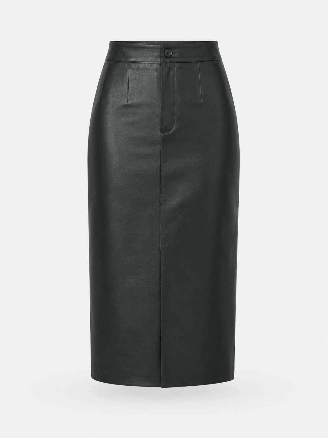 Structured Leather Pencil Skirt – front