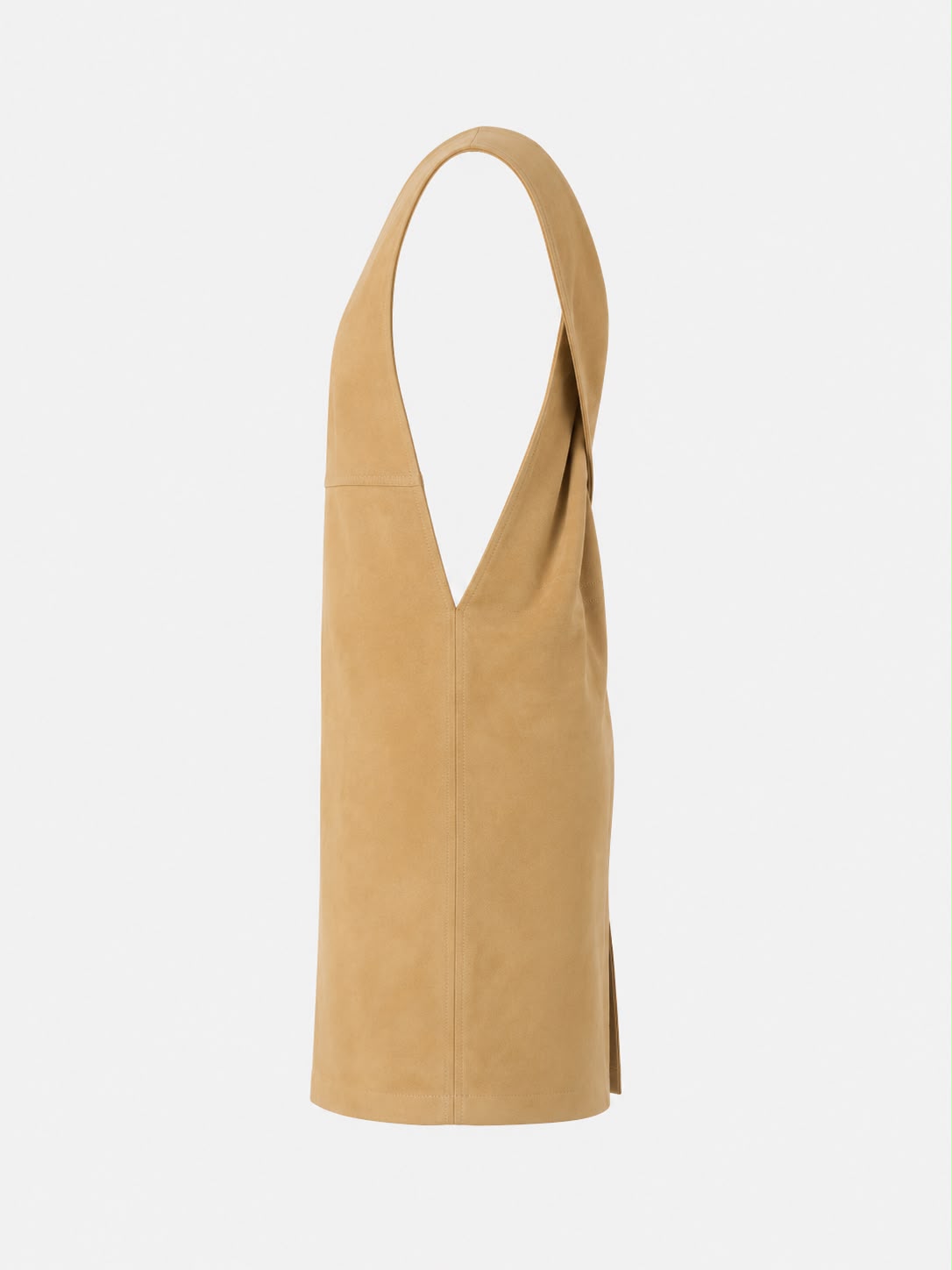 Cross-Back Suede Leather Dress – open back
