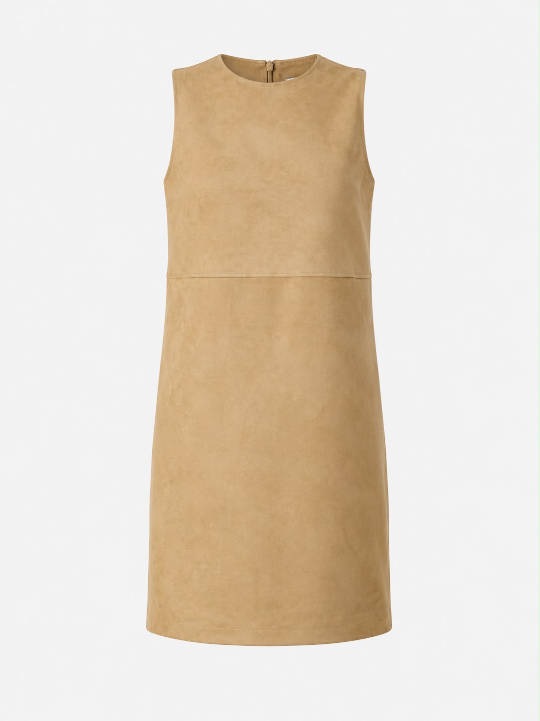 Cross-Back Suede Leather Dress – front
