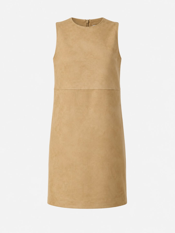 Cross-Back Suede Leather Dress – front