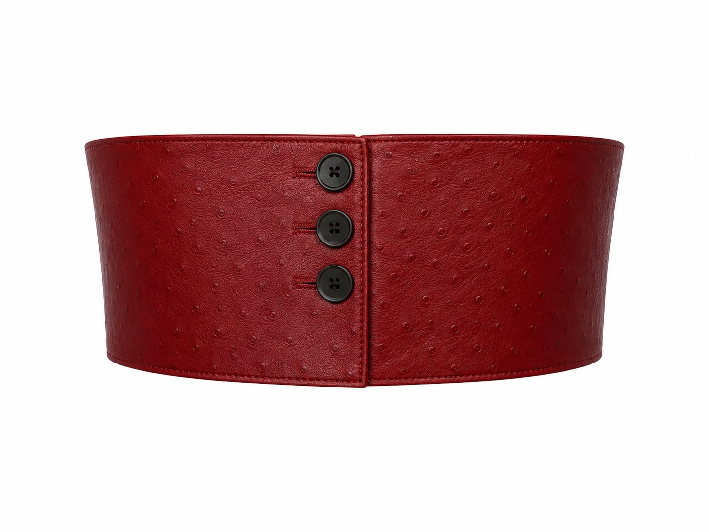 Ostrich Embossed Leather Bandeau Top – button back