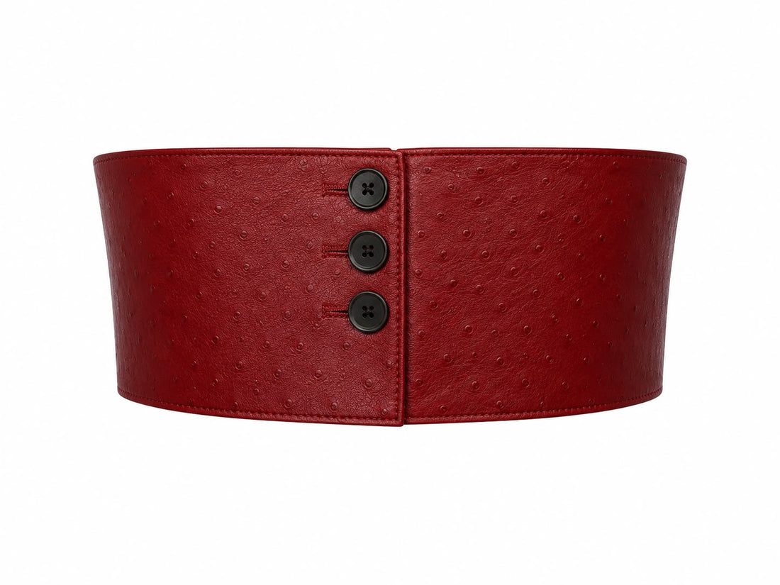 Ostrich Embossed Leather Bandeau Top – button back