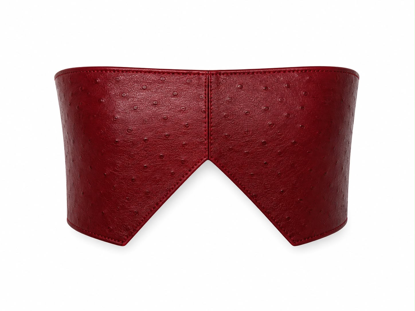 Ostrich Embossed Leather Bandeau Top – V-front