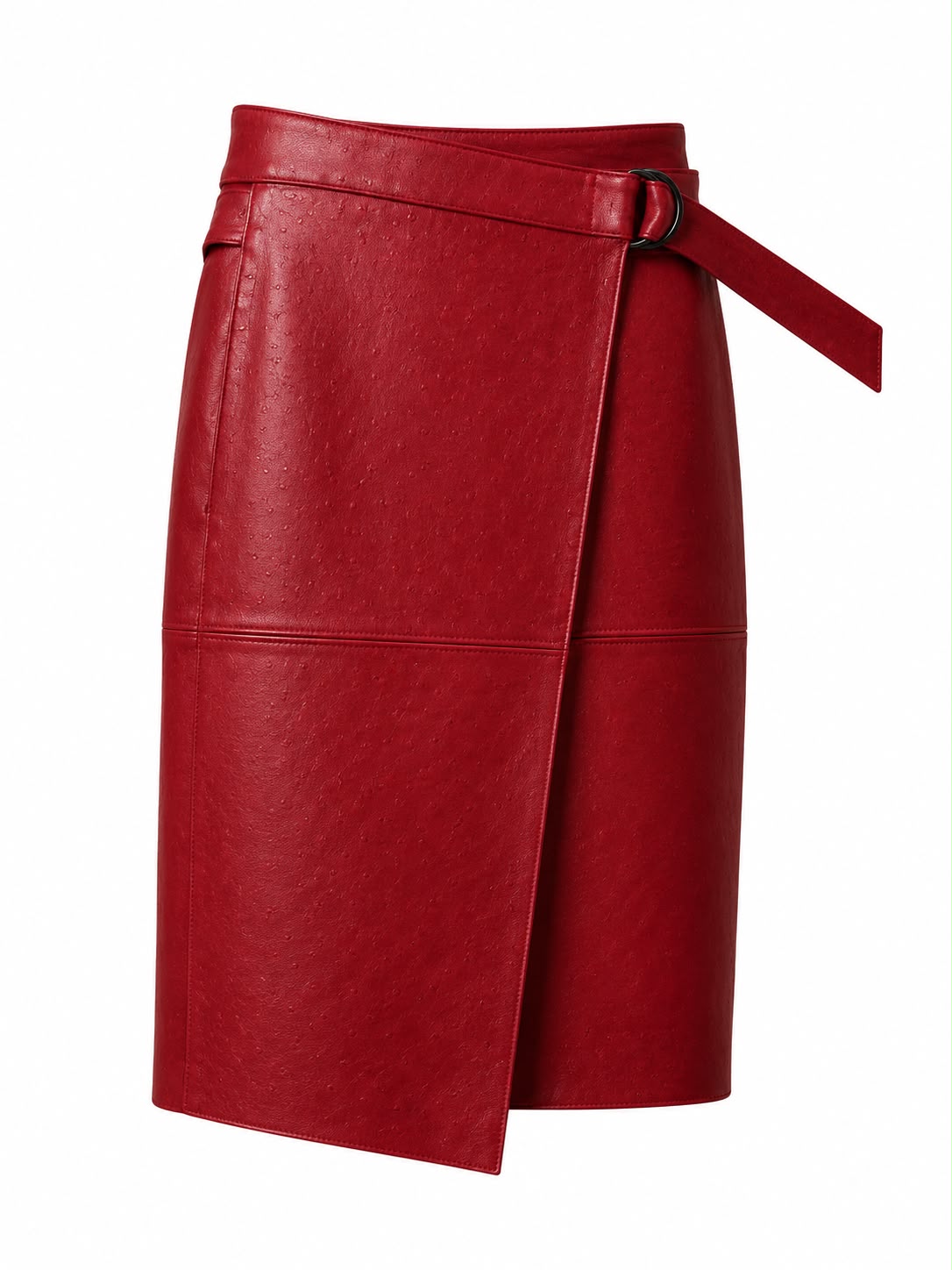 The Wrap Midi Skirt – burgundy red