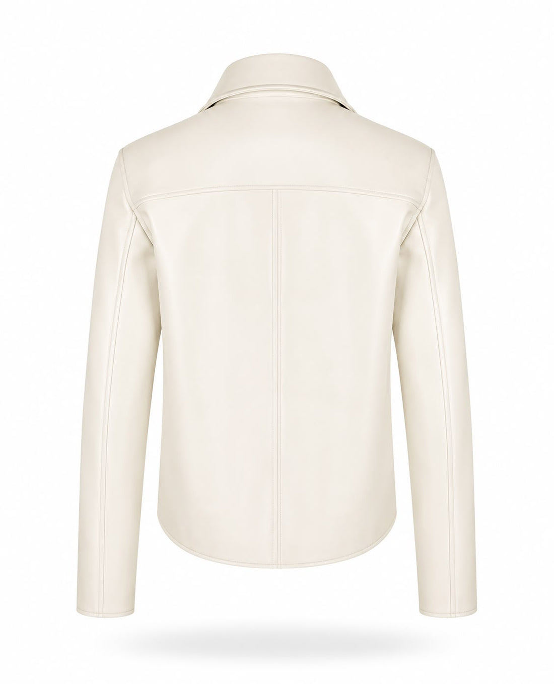 Structured Leather Jacket Ivory – back