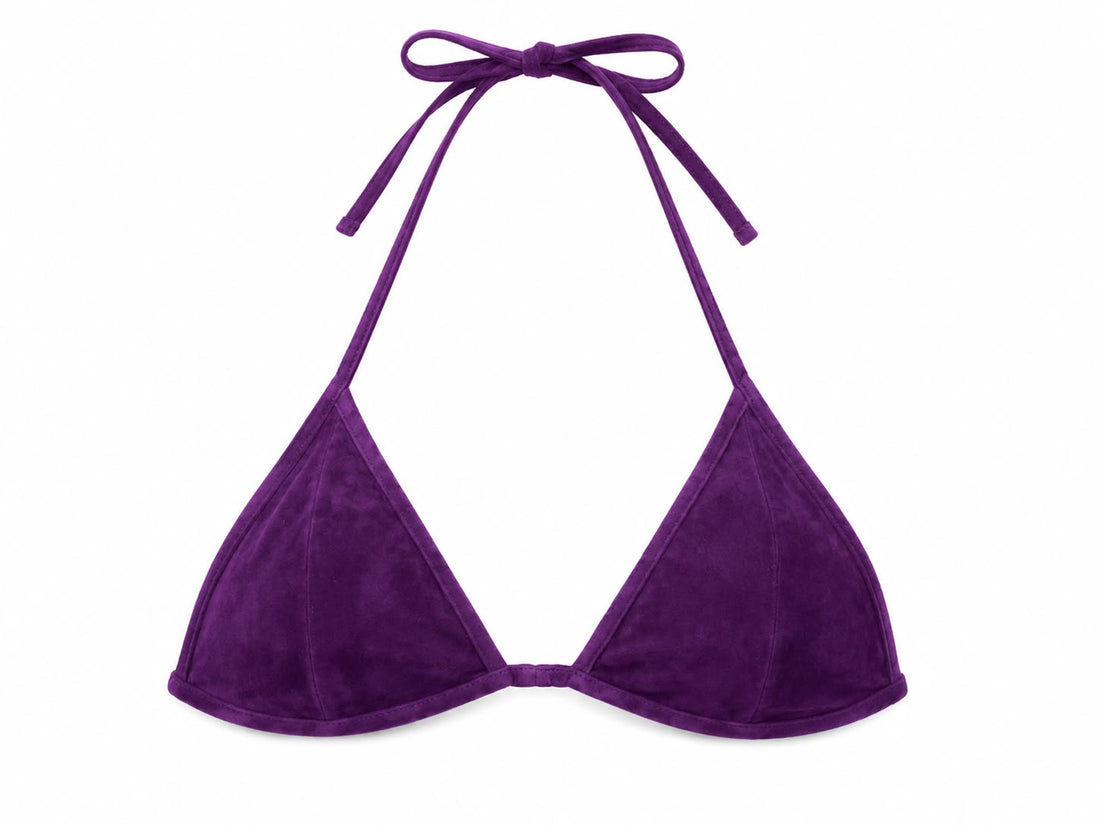 Purple Suede Triangle Bra