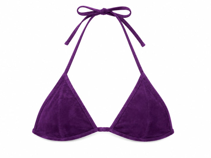 Purple Suede Triangle Bra
