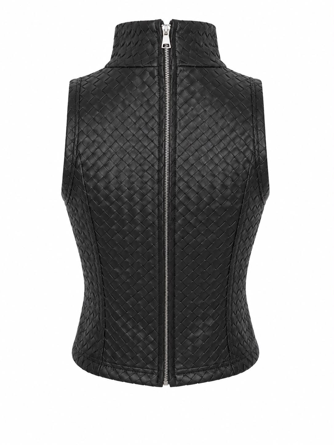 Woven Leather Top – back zip