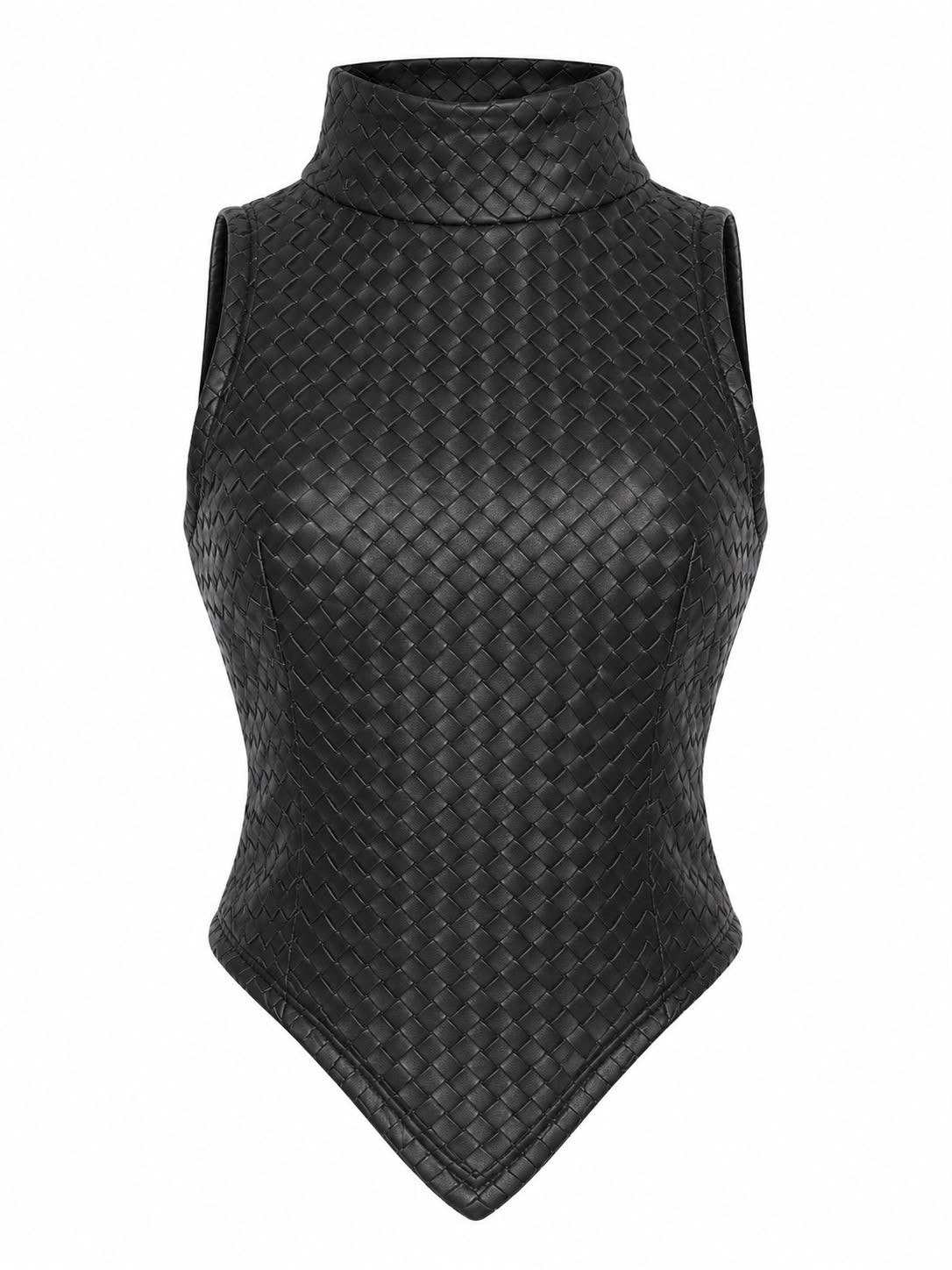 Woven Leather Top – front