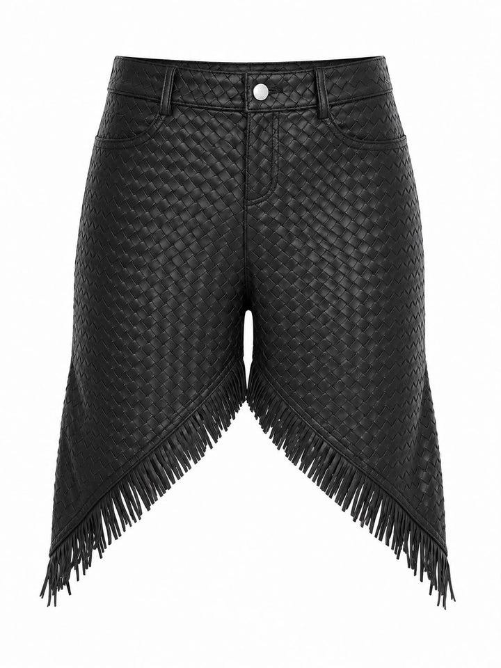 Fringe Leather Pants – front