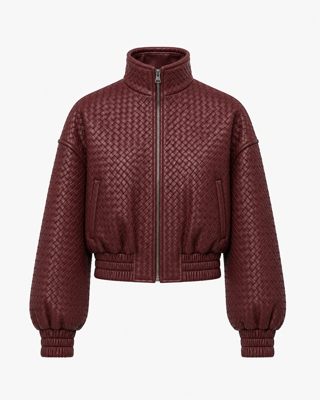 ALEXA Woven Leather Bomber