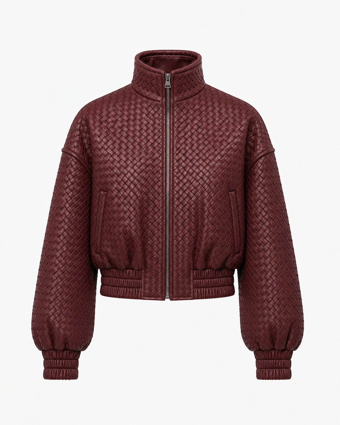 ALEXA Woven Leather Bomber