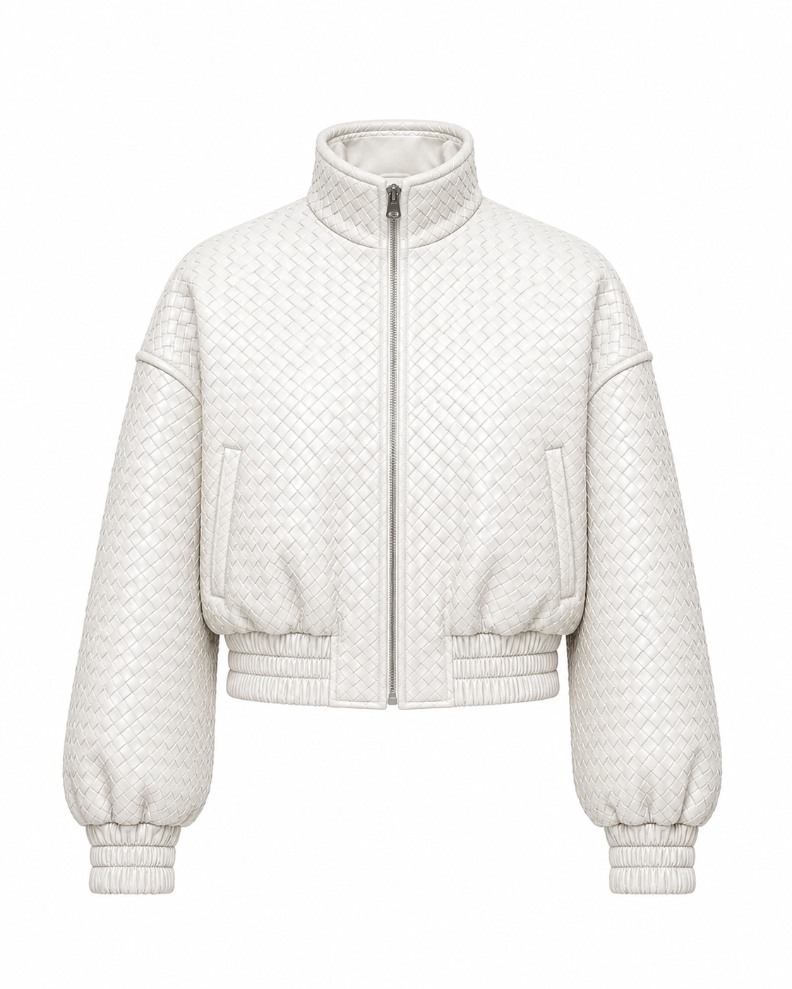 ALEXA Woven Leather Bomber