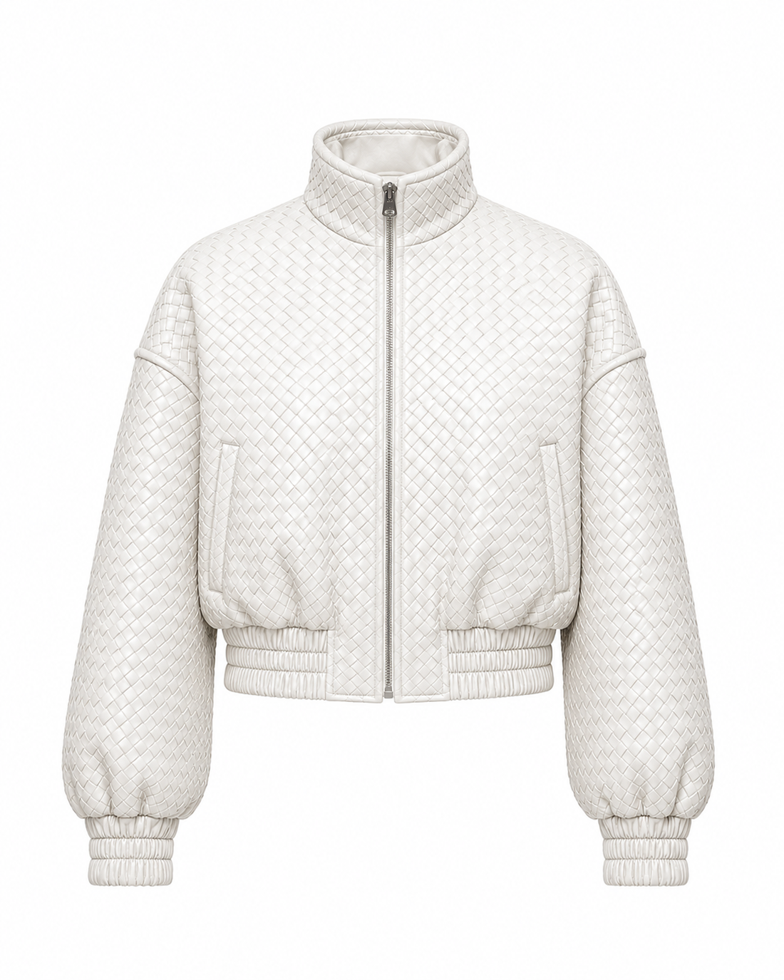 ALEXA Woven Leather Bomber