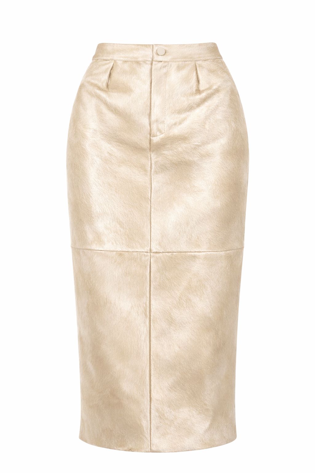 High-waisted Pony Hair Pencil Skirt