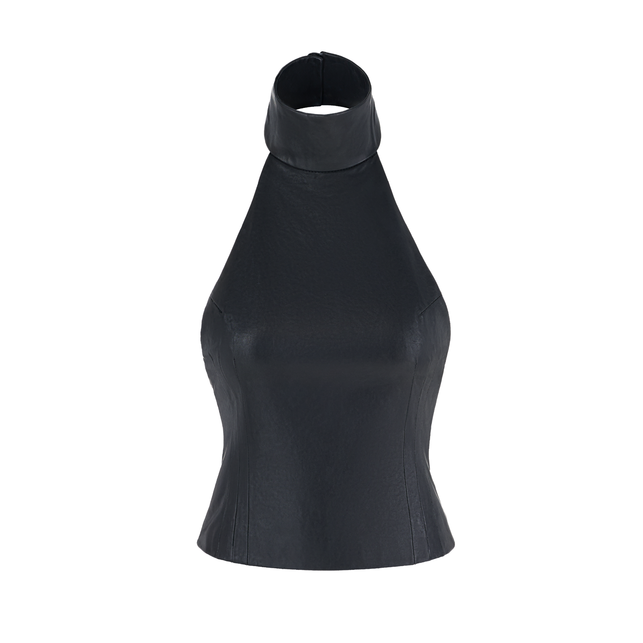 Black Leather Halter Top