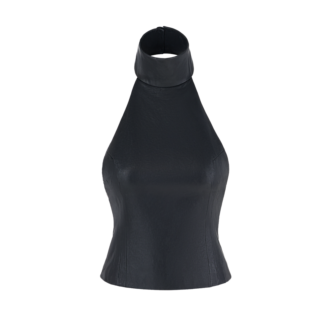 Black Leather Halter Top