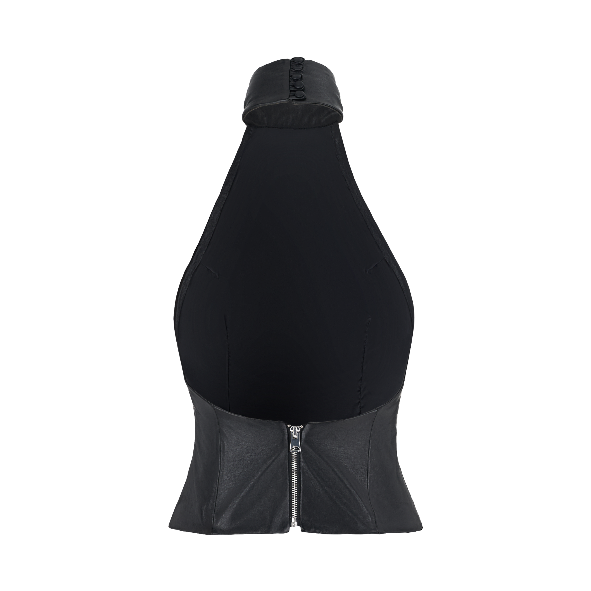 Black Leather Halter Top