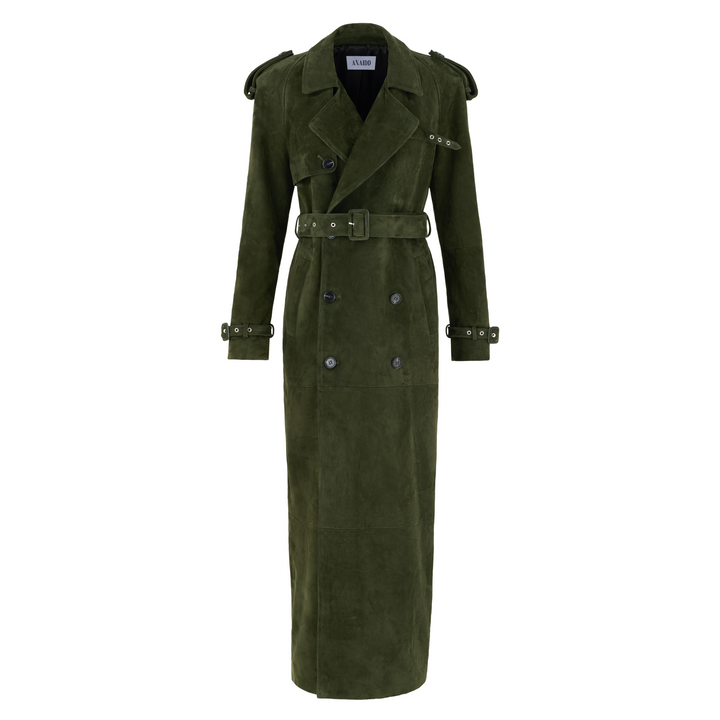 CINDY Suede Long Trench