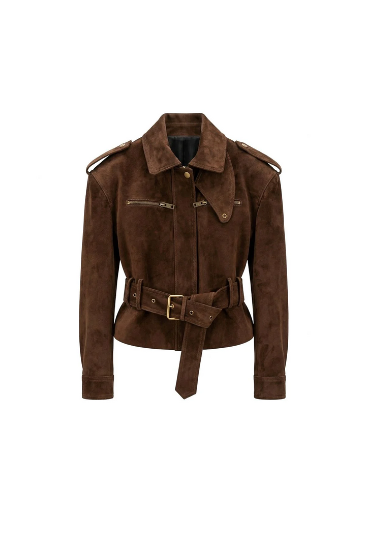 TERRA Brown Suede Leather Jacket