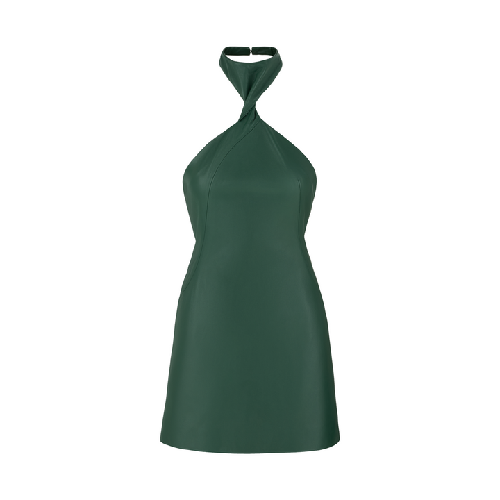 GIA Leather Halter Dress