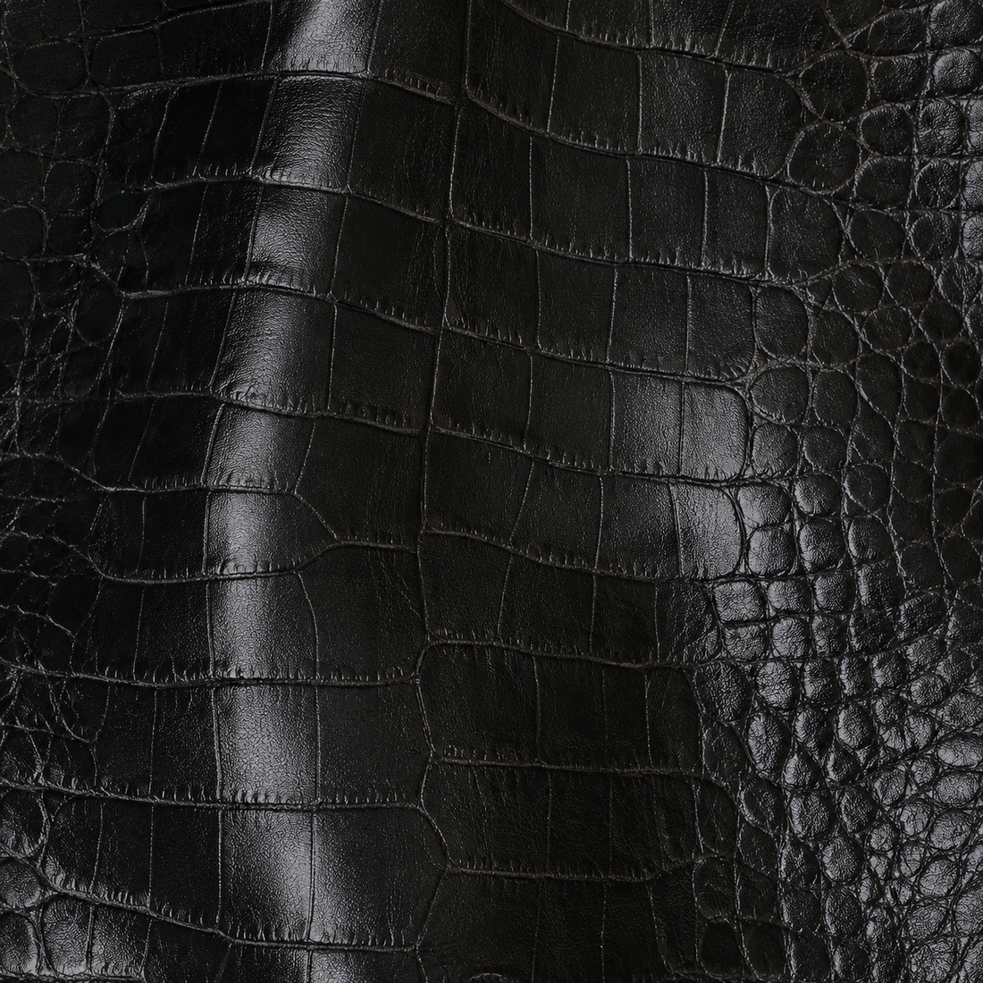 BRONTË crocodile-embossed leather mini skirt