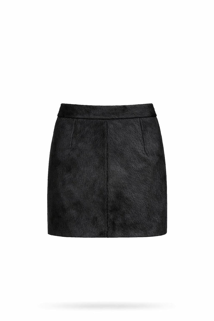 Pony Hair High-Waist Mini Skirt
