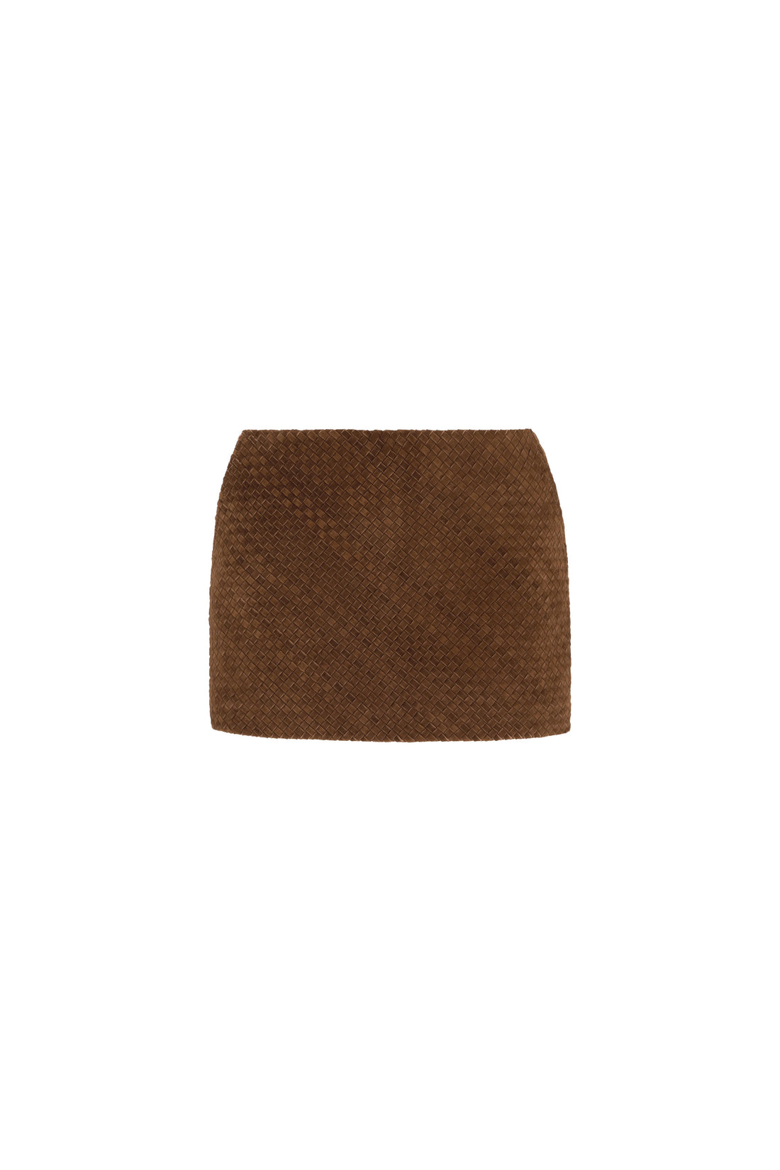 Low-Waist Suede Mini Skirt