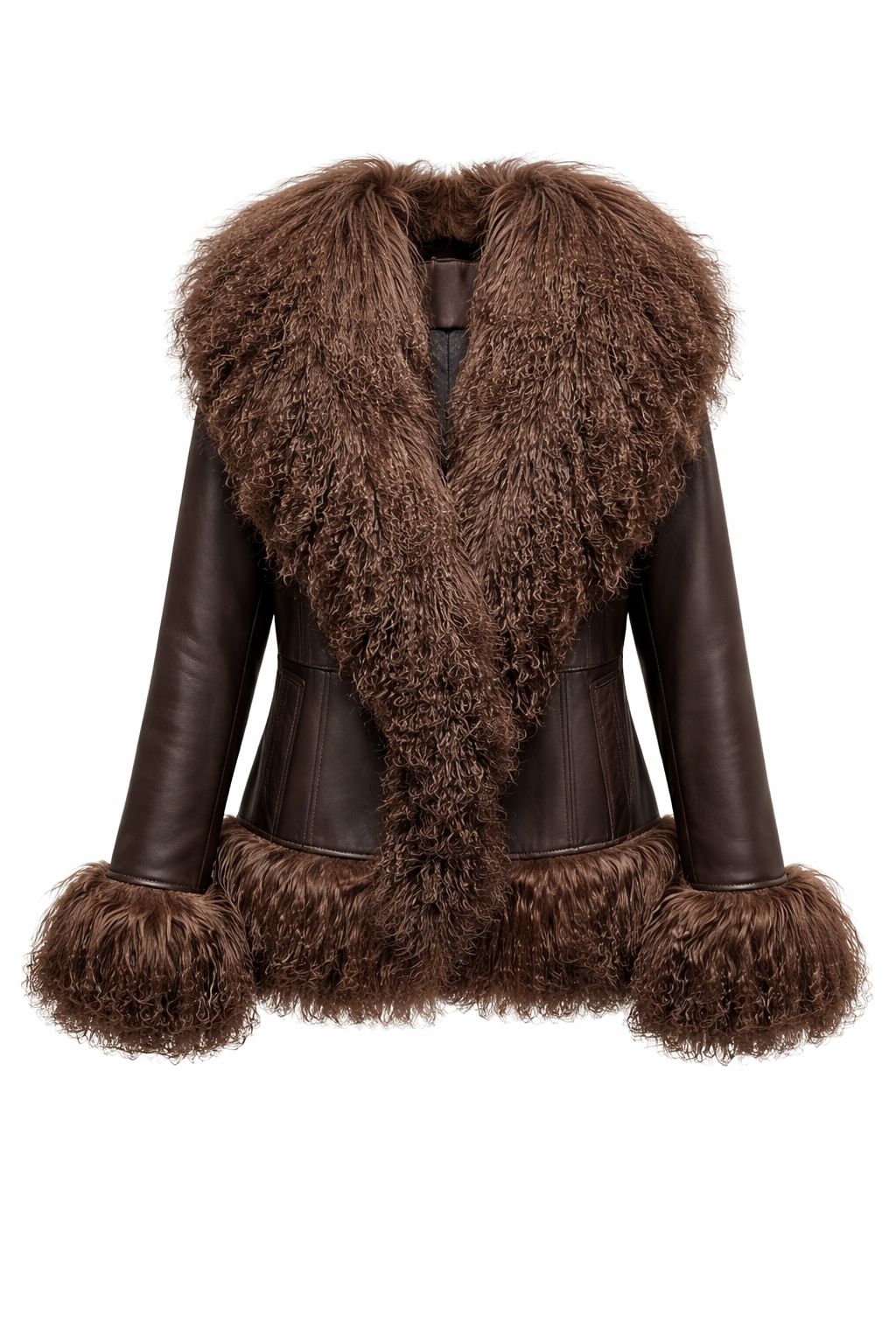 Suede Jacket with Mongolian Fur