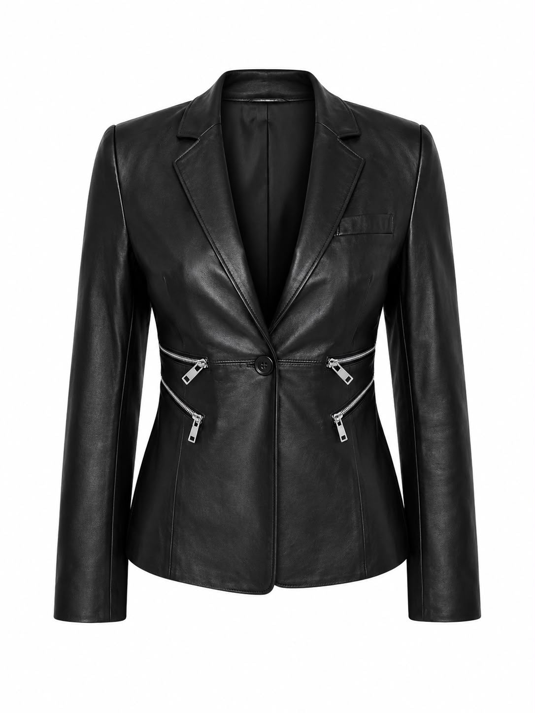 KATYA multi-zip leather blazer